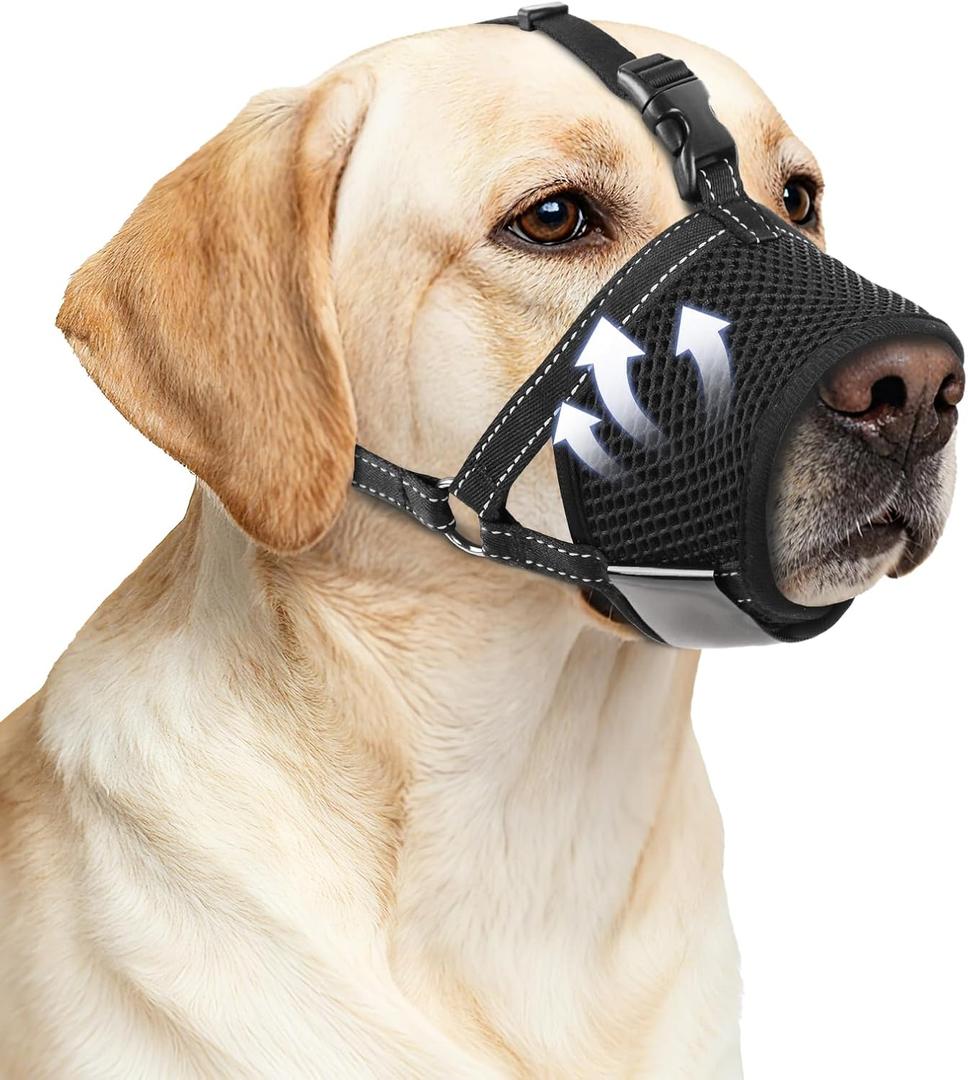 Dog Muzzle for Large Dogs, Soft Mesh Muzzle to Prevent Biting & Barking, Secure and Breathable for Training, Grooming, and Vet Visits, XL 8.7"-11"