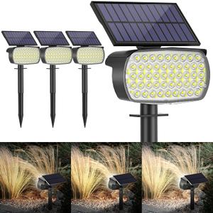 108 LED Solar Spot Lights Outdoor, Solar Lights Outdoor IP65 Waterproof, 3 Modes Solar Landscape Spotlights, Large Solar Powered Panel Lights for Garden Yard Pathway(Cool White/4 Pack)