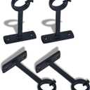 Curtain Bracket, 4pc Ceiling & Wall Mount Brackets, Black