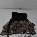Verdusa Women's Y2k Leopard Print Strapless Tube Dress Layered Ruched Going Out Mini Dress Clubwear (Large, Black Brown)