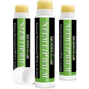 GreenIVe Neem Lip Balm, Vegan Lip Moisturizer with L-Lysine, Soothe and Soften (3)