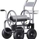 Giraffe Tools Garden Hose Reel Cart, Cart with Wheels Heavy Duty, Industrial Hose Reels for Outside, 250-Feet of 5/8" Hose Capacity, Hose Guide Pre-Installed