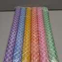 Amazingspark 6 Pcs Pastel Gingham Bulletin Board Paper Roll 19.7'' x 52.5''