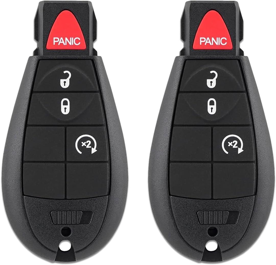 Key Fob Remote Replacement Fit for Jeep Cherokee 2014 2015 2016 2017 2018 2019 2020, 68105083AG GQ4-53T 4-Button with 4A Chip 433MHz (2 Pack)