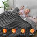 Heated Blanket Electric Queen- 84"x90" Soft Thick Bubble Electric Blanket for Sofa with 5 Heat Levels & 10 Hours Auto-Off Overheat Protection, Warm Cozy Gifts, Light Grey