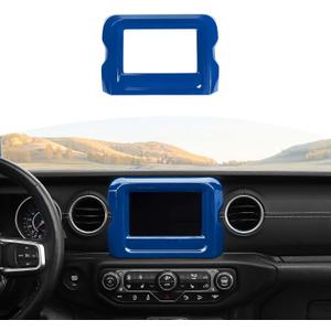 RT-TCZ for Jeep JL Center Console Radio Display Panel Trim Cover for Jeep Wrangler JL JLU Gladiator JT 2018-2023 Blue Interior Accessories 7 inch