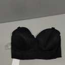 HSIA Strapless Bras for Women, Longline Bandeau for Large Bust Plus Size Supportive Corset Non Slip Convertible Bustier (34C, Lace Black)