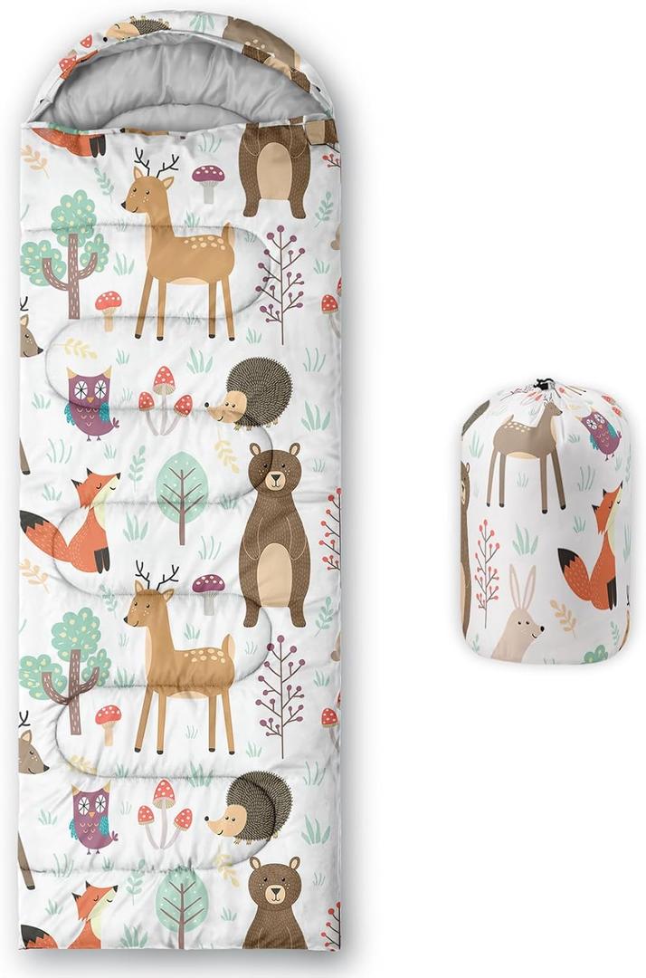 Axolotl Unicorn Sleeping Bag for Kids Boys GirlsLightweight Warm Cold Weather Sleeping Bags,Waterproof Portable Sleeping Bag with Compression Sack for Camping Backpacking Outdoor Indoor