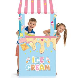 5.3 Ft Ice Cream Party Stand Cardboard Cutout Large Ice Cream Shop Photo Booth Prop Summer Birthday Stand Up Backdrop Decoration for Summer School Carnival Events Classroom Baby Shower Supplies