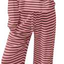 MISSACTIVER Women's Striped 2 Piece Lounge Set Casual Long Sleeve T-Shirt Drawstring Wide Leg Pants Matching Pajamas Set, Medium 