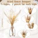 Nuanchu 10 Set Dried Pampas Grass Centerpiece for Wedding 10 Small Glass Vases 10 Dried Pampas Grass Bouquet with Rope for Baby Shower Rustic Bridal Party Farmhouse Decoration
