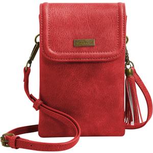 AnsTOP Small Crossbody Bags for Women, Vegan Leather Crossbody Phone Purse, Handheld & Adjustable Shoulder Strap (Red)
