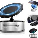 2 x 360 Rotatable Vacuum Magnetic Phone Holder for Car, One-Hand Operation Suction Phone Mount, Strong Magnetic Car Phone Stand for iPhone, All Smartphones (Gym/Airplane/Gym/Desktop/Any Surface)