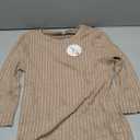 Sweaters for Women 3/4 Sleeve Tops Round Neck Loose Casual Blouses L