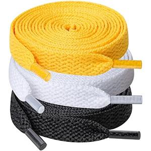 UpUGo 3 Pair Flat Shoe laces, 5/16" Wide Shoelaces for Athletic Running Sneakers Shoes Boot Strings,  Set of 6