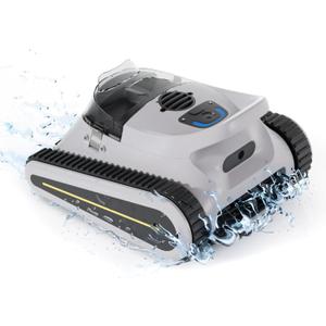 Crab Robotic Pool Vacuum, Wall-Climbing Robot, Automatic Pool Cleaner, Suitable for Walls and Floors of 1614 Square Feet Pool , Black/Grey