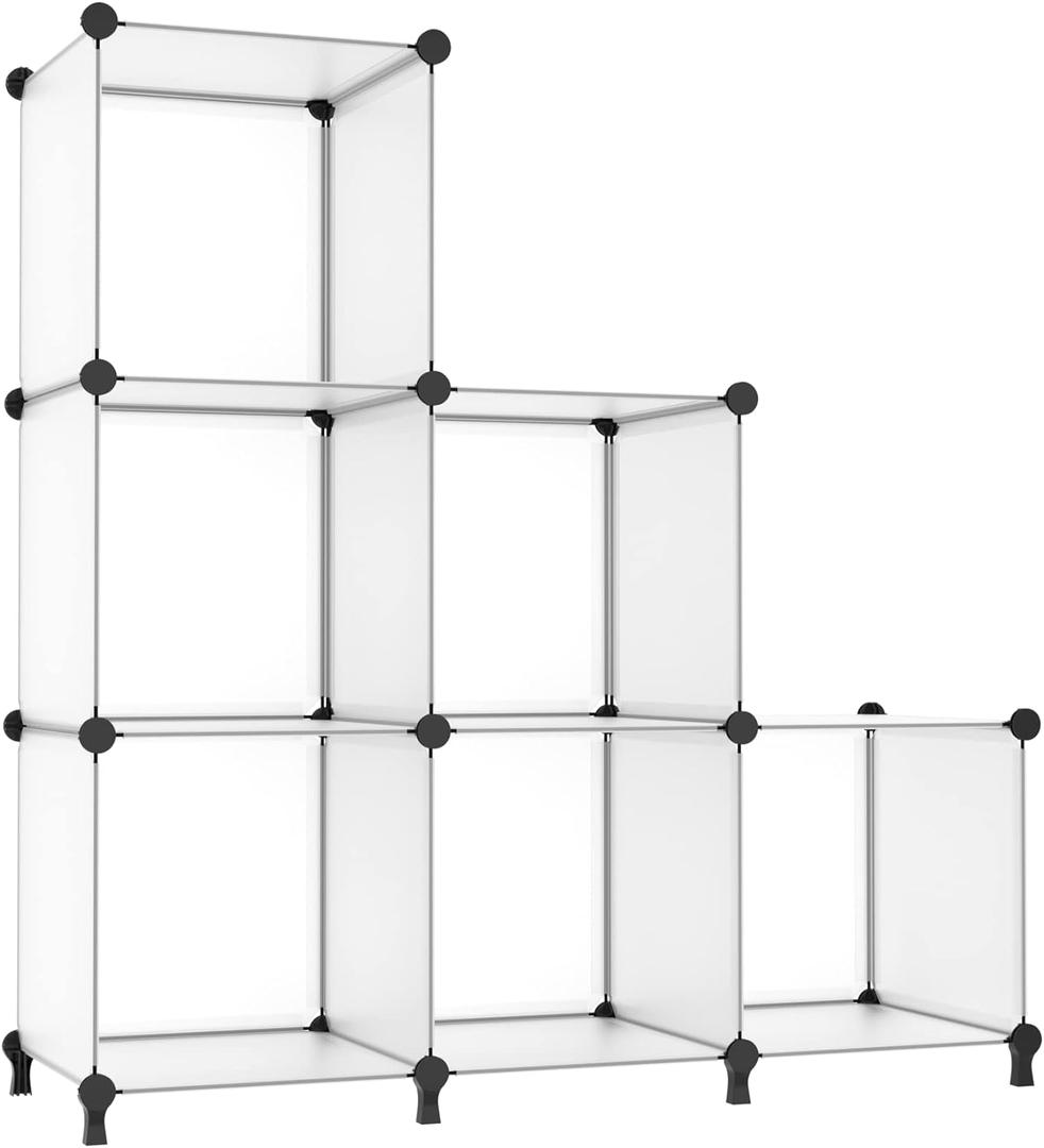 AWTATOS Closet Organizer 6 Cube Closet Storage Shelves DIY Stackable Clothes Storage Organizer Shelving for Closet Bedroom, Home, Translucent