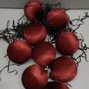 18PCS Burgundy Red Velvet Christmas Ornaments Set  Large Flocked Shatterproof Baubles for Xmas Tree Decoration, Hanging Ornaments for Holiday & Home Dcor (Burgundy Red, 3 Inch / 8 cm)
