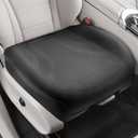 CAPITAUTO 1 Piece Front Seat Covers Perforated Faux Leather Bottom Car Seat Covers Front Seats only, Super Breathable Anti-Slip,Universal Full Wrapping Edge Fit for Most Sedans SUV Pick-up (Black)