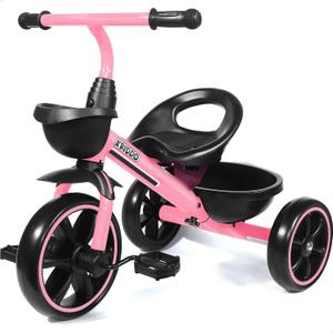KRIDDO Tricycle for 25 Year Olds  Pink Toddler Trike With Gift for 24 Month to 4 Year Old Girls