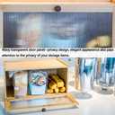 ETMI Bamboo Bread Box for Kitchen Counter-Large Capacity Bread Storage Container Farmhouse Bread Box with Window Bread Holder, 9.4 "x15.7"