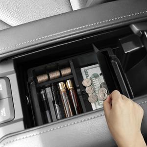 Center Console Organizer for Toyota Grand Highlander (Not for Hybrid) 2024-2025 Accessories Storage Box Armrest Secondary Insert Tray with Anti-Slip Mat (Black)