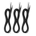 Vthahaby 6.6 FT - 3Pack RJ12 Phone Cable 6P6C, Black, Male to Male Straight Wired for Both Data and Voice Signal Transmission for Telephone Cord, Fax, DSL Modem, Printer, Radio