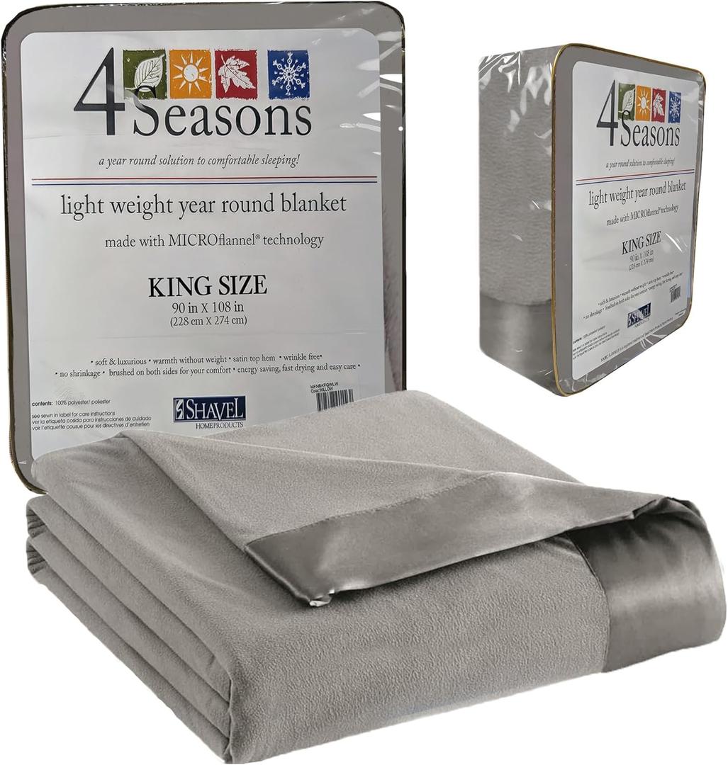 Thermee Micro Flannel King Size Blankets, Lightweight All Seasons Cozy Blanket, Throw Blankets for Home and Living Room, Comfy & Soft Blanket for Couch, Machine Wash, No Pilling - Slate Grey