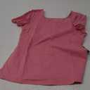 Remidoo Womens Split Hem Tops Square Neck Short Sleeve T Shirt Fitted Longline Tee Pink, X-Large