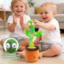 Baby Toys Dancing Talking Cactus for Toddlers, Interactive Boys Girls Funny Gifts for Infants 6-18 Months, Volume Adjustable, Mimicking Singing Repeating Recording Light Up Toy with English Songs