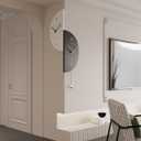 Semicircular Corner Wall Clock Double Sided with Pendulum, Decorative Wall Clock in 2 Silent Quartz Movement Battery Operated for Living Room Bedroom Kitchen Office, Black&White