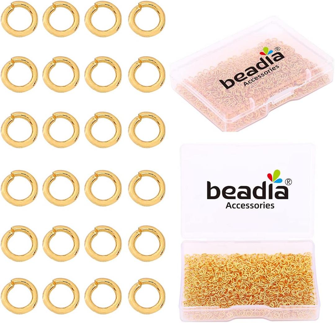 18K Gold Plated Jump Rings Non Tarnish 3mm 1200pcs for Jewelry Making Findings