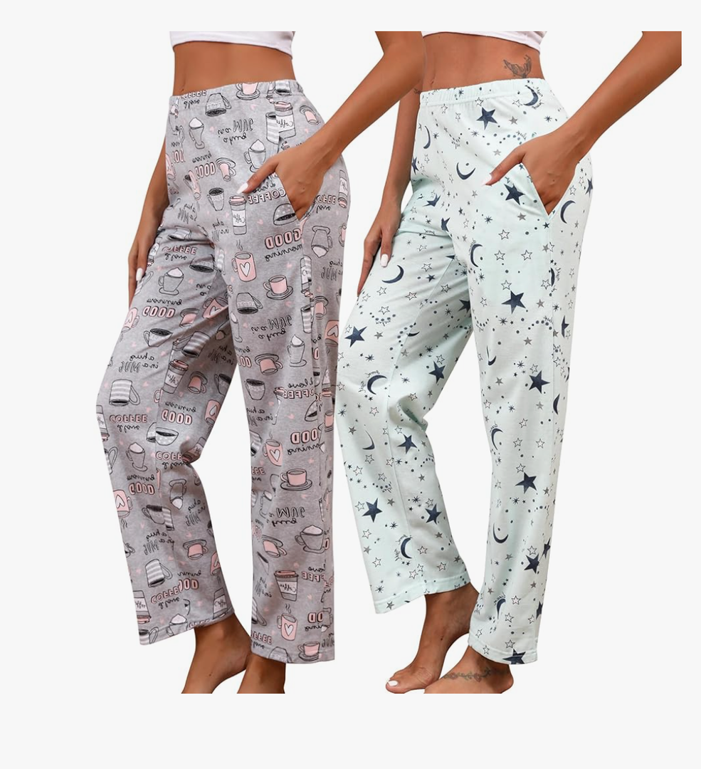 PNAEONG Women Cotton Pajama Pants Comfy Pj Bottoms Soft Printed Lounge Pant with Pockets XL