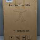 Folding Table 30 Inch - Small Desk Adjustable Height TV Tray for Laptop, Couch, Camping - Heavy Duty Utility Foldable Table for Small Spaces, No Assembly Required,Plastic White Granite