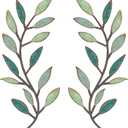 Zhengmy 2 Pieces Metal Tree Leaf Wall Decor Vine Olive Branch Leaf Wall Art Living Room, Hallway Wall Decor Outdoor Decoration(Gradient Green) (Gradient Green)