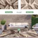 GENIMO Outdoor Rug 9' x 18' Waterproof for Patios Clearance, Reversible Outdoor Plastic Straw Camping Rug Carpet, Large Area Rugs Mats for RV, Camper, Deck, Balcony, Porch, Beach, Coffee&Beige