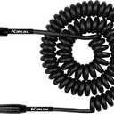Kirlin 22 gauge Coil Cable, IPK-222BFGL-30/BKE, 20ft, Metallic Black PVC Jacket