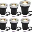 SUNRIVER Low Voltage Landscape Lights,1W Outdoor In-Ground Lights 12V-24V LED Landscape Lighting for Paver, Deck, Step, Garden, IP67 Waterproof (6 Pack Warm White)