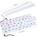 Mahjong Racks with Pushers, White Wooden American Mahjong Tile Pushers and Racks Set of 4, with White Printed Mahjong Racks Drawstring Bag, Mahjong Accessories (19.68 Inches), 19.68 x 2.55 x 1.06 inches