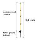 45 inch Electric Fence Posts Step in Fiberglass Insulated Plastic Electric Fence with Post, Electric Fence Stakes for Dogs, 50 Pack