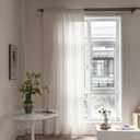 Deeprove White Boho Curtains 84 Inches Long for Bedroom Living Room, Cream Chic Linen Cotton Embroidered Semi Blackout Bohemian Farmhouse Window Treatment Drape Vintage Tassels, 1 Panel W52 x L84