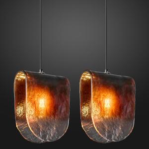 Modern Black Pendant Lights Kitchen Island Mini Hanging Light Fixtures Glass Creative Stone Shape Chandelier for Dinning Room Kitchen Bedroom Bar Foyer Farmhouse(2 Pack)
