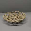 India Handicrafts 20677 Natural BoHo Brown Flower 14.5 inch Jute Decorative Storage Accent Basket Set of 3