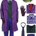 Halloween Costume Set for Mens Purple Costume for Role Cosplay Cute Soft Costume (L)