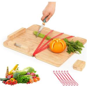 JFNoraiva One-Handed Cutting Board, Adaptive Cutting Board with Peeler, Bread Stops & Steel Spikes, Ideal Gift for Disabled &Stroke Patients & Handicapped People, Handicap Kitchen Chopping Boards