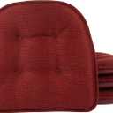 Non-Slip Chair Cushions, Assembled in USA, U-Shaped Skid-Proof Seat Pads for Dining Room, Kitchen, Office, 15"x16" (4 Pack, Solid Flame Red)