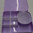 Snackle Box Container for Kids,Adjustable Compartments,Reusable Snack Containers with Lids,Easy-Open Latch,Lunch Food Containers,Dishwasher Safe,Leak-Proof Silicone Ring(1 Pack- Purple)