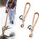 2Pack Deer Drag Harness Deer Drag Rope for Hunting Gear Deer Drag Strap for Deer Hunting Accessories with Safety Reflective Green Strap and Comfort Grip Handle