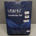 MR&HM Queen Comforter Set Navy Blue, Reversible Satin Microfiber Comforter Set for All Seasons, 3 Pieces Non-Slip Silky Soft Bedding Sets with 1 Comforter (90"x90") and 2 Pillowcases (20"x26")
