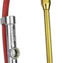 New & Improved - Tire Inflator Gauge with Dual Head Straight Foot Air Chuck 15 Air Hose 10-160 PSI (Box of 5)